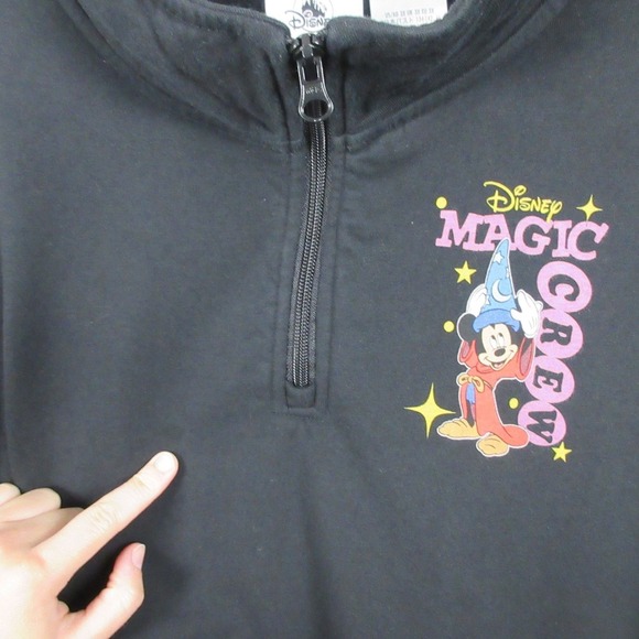 Disney Magic Crew 1/4 Zip Pullover Sweatshirt Women 3X Black Castle Retro 542 - Picture 4 of 12